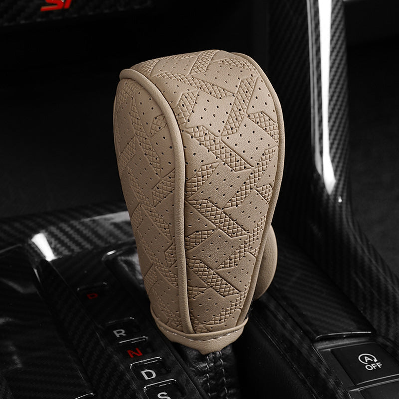 🚗 2026 Campaign – Over 59,100 Units Sold! 💨 Breathable Universal Gear Shift Knob Cover for Cars - Beige / Automatic Transmission