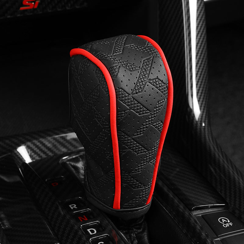 🚗 2026 Campaign – Over 59,100 Units Sold! 💨 Breathable Universal Gear Shift Knob Cover for Cars - Black Red / Automatic Transmission